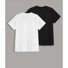 Orginal 2li Rahat Kısa Kol Tişört Siyah-Beyaz