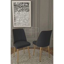 Nex Serisi Mdf Lak Masa 90X168 Gold Metal Ayak 6 Adet  Baby Face Silinebilir Kumaş Sandalye