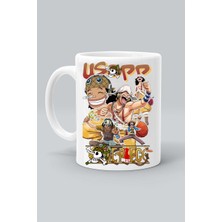 Usopp Karakter One Piece Baskılı Beyaz Klasik Kupa Bardak
