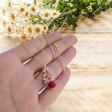 Modahilye 925 Ayar Gümüş Gül Tasarım Rose Gold Kolye