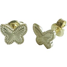 Masaliko Nu 9  Kelebek Gümüş Küpe MS3208, 925 Ayar Gümüş, Ithal Ürün