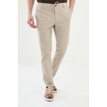 Düz Super Slim Fit Beli Lastikli Ipli Erkek Pantolon