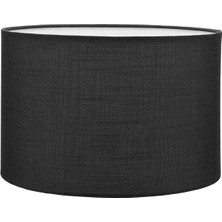 Siyah Lambader Başlığı Çap 30 cm Kumaş Silindir AB854
