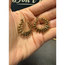 Gold Çelik Spiral Halka Küpe