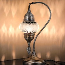 Otantik Türk Lambası,  Türk Fas Mozaik Masa Başucu Lambası, %100 El Işi, Deveboynu 40CM