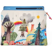 Ayza Stüdyo Pofuduk Kitap Kılıfı, Kitap Çantası, Apple iPad/tablet Aksesuar Çantası (30X25CM) - Wonderland