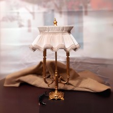 Selçuklu Abajur 70X45CM. Bronz Ayak Vizon Şapka