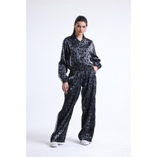 Leopar Desenli Bumber Ceket Pantolon Ikili Takım