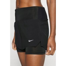Nike Dri-Fit Kadın Siyah Taytlı  Koşu Şort DX1029-010