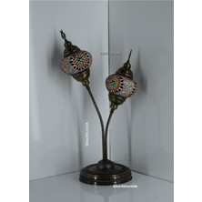 Mozaik Masa Lambası Abajur Lale Tarzı Model1