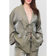 Taş Işleme Detaylı Kimono Pantolon Takım