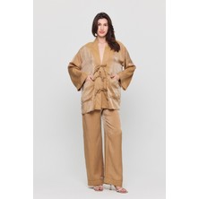 Taş Işleme Detaylı Kimono Pantolon Takım