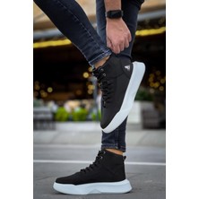 BA0318 Bağcıklı Erkek Yüksek Taban Beyaz Taban Spor Bot