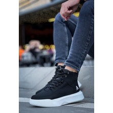 BA0318 Bağcıklı Erkek Yüksek Taban Beyaz Taban Spor Bot