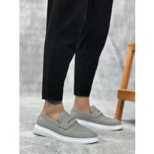 BA0355 Bağcıksız Keten Füme Klasik Corcik Erkek Ayakkabı