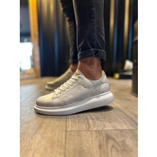 Knack Yüksek Taban Günlük Ayakkabı 044 Beyaz (Desenli)