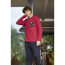 Kly 6030 Erkek Örgü Cepli Uzun Kol Pijama Takım