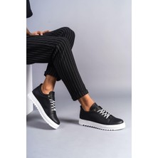 SLW152 Cool Bağcıklı Cilt Erkek Günlük Spor Klasik Ayakkabı Cbt - Siyah