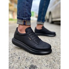 Knack Yüksek Taban Günlük Ayakkabı 042 Siyah (Siyah Taban)