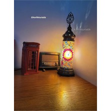 Galata Kulesi Lambası,mozaik Silindir Masa Lambası,silindir Türk Lambaları,hediyelik Lambası Alev