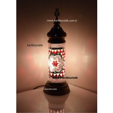 Galata Kulesi Lambası,mozaik Silindir Masa Lambası,silindir Türk Lambaları,hediyelik Lambası Pembe