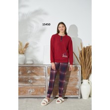 Sevim 15450 Kadın Nakışlı Uzun Kol Pijama Takım