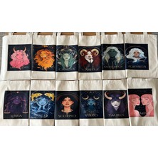 Bez Çanta Astroloji Terazi Burcu 35x40 Cm