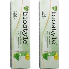 Biostyle Bitki Özlü Argan ve Keratin 7.85 Açık Kestane 2 Adet 60 ml Saç Boyası Oksidansız