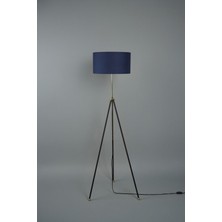 Pier Metal Lambader Siyah-Lacivert (38 x 38 x 145  cm )