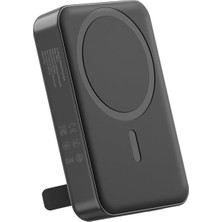10000MAH Magsafe Powerbank Standlı PD20W Taşınabilir Kablosuz Hızlı Şarj Cihazı Siyah