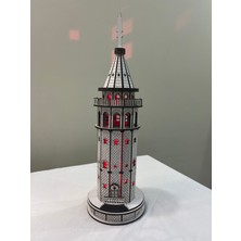 Ahşap El Yapımı Hediyelik Dekoratif Işıklı Galata Kulesi