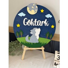 Baykuş Craft Mimarlık Özel Tasarım Hediyelik Göktürk Ulu Kurtlu Safari Hayvanlı Bebek Ahşap Hastane Kapı Süsü