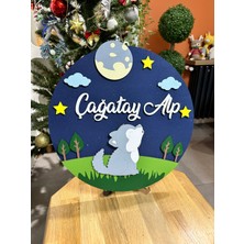 Baykuş Craft Mimarlık Özel Tasarım Hediyelik Göktürk Ulu Kurtlu Safari Hayvanlı Bebek Ahşap Hastane Kapı Süsü