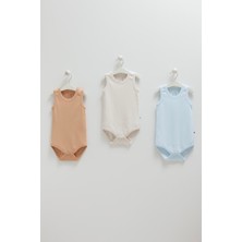 Erkek Bebek 3'lü Body A.gri Mavi ve Kahve