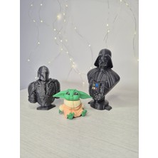 Baby Yoda Üçlü Seti  - Figür Büst Koleksiyon Hediye Hobi