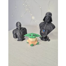 Baby Yoda Üçlü Seti  - Figür Büst Koleksiyon Hediye Hobi