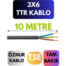 Öznur 3x6 Ttr Kablo Metre Seçenekli (Siyah)