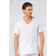 Cacharel Erkek Derin V Yaka Fanila 1202/BEYAZ