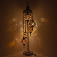 Mozaik 5'li Lambader, Köşe Lambası, Osmanlı Dekoratif Ev Aydınlatmaları, El Yapımı Mozaik Lamba