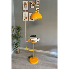 Sarı Lambader Hareketli Başlık Sehpalı Modern Dekoratif Metal Oturma Odası Çalışma Odası