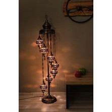 7 Küreli Lambader, Mozaik Türk Lambası, Geleneksel Osmanlı Ev Dekorasyonu, 150 x 46  cm