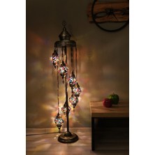 7 Küreli Lambader, Mozaik Türk Lambası, Geleneksel Osmanlı Ev Dekorasyonu, 150 x 46  cm