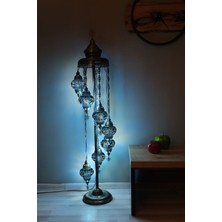 7 Küreli Lambader, Mozaik Türk Lambası, Geleneksel Osmanlı Ev Dekorasyonu, 150 x 46  cm