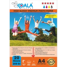 Canon Maxify GX3092 Gı-46 ile Uyumlu Premium Parlak Çift Taraflı Double Side A4 Fotoğraf Kağıdı 260 Gr. 20 Adet