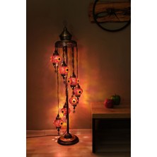 7 Küreli Lambader, Mozaik Türk Lambası, Geleneksel Osmanlı Ev Dekorasyonu, 150 x 46  cm