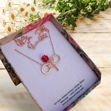 Modahilye 925 Ayar Gümüş Sonsuzluk Gül Tasarım Rozegold Renk Kolye