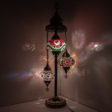 El Yapımı Hediyelik Lamba Mozaik Lambader Dekoratif Köşe Lambası 3'lü Lambader
