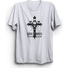Guns N' Roses, Cross, Rock Metal Müzik Grubu Baskılı %100 Pamuk Tişört