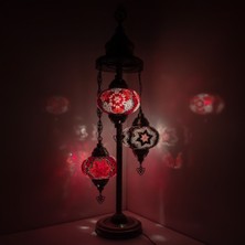 Salon Için Köşe Lambası, Şark Köşesi Aydınlatma Lambası, Mozaik Lambader 3'lü Lambader