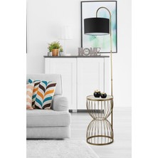 Venezia Sehpa Lambader Eskitme Mermer Ahşap Siyah Şapka